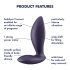 Satisfyer Power Plug - analinis vibruojantis kaištis - violetinis