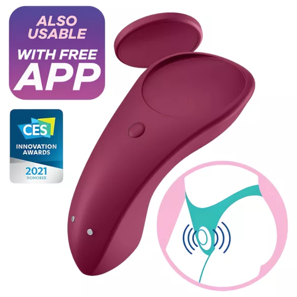 Satisfyer Sexy Secret - programėle valdomas vibruojantis kelnaičių masažuoklis (raudonas)