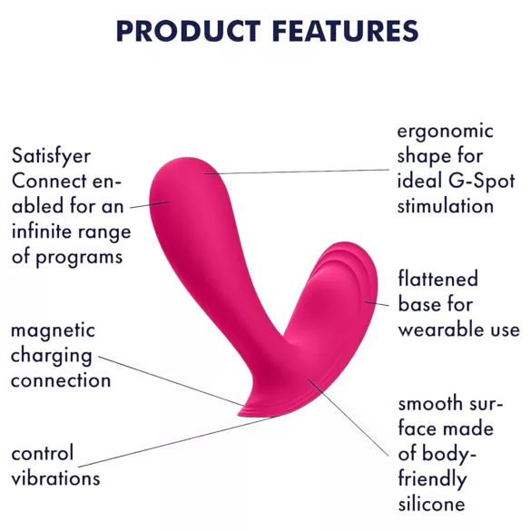Satisfyer Top Secret - programėle valdomas vibratoriaus kiaušinėlis (rožinis)
