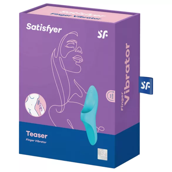 Satisfyer Teaser - piršto vibratorius - įkraunamas, vandeniui atsparus, žydras