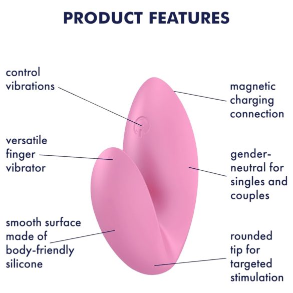 Satisfyer Love Riot - įkraunamas, vandeniui atsparus pirštų vibratorius (rožinis)
