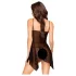 Penthouse Sweet Beast - babydoll rinkinys su rožėmis - juodas - L/XL