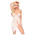 Penthouse Saldi Prabangiai - Rožinis Babydoll Komplektas (Baltas) - M/L
