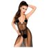 Penthouse Best Forplay - nėriniu kūno aksesuaras su tiulio šaliu (juodas) - M/L