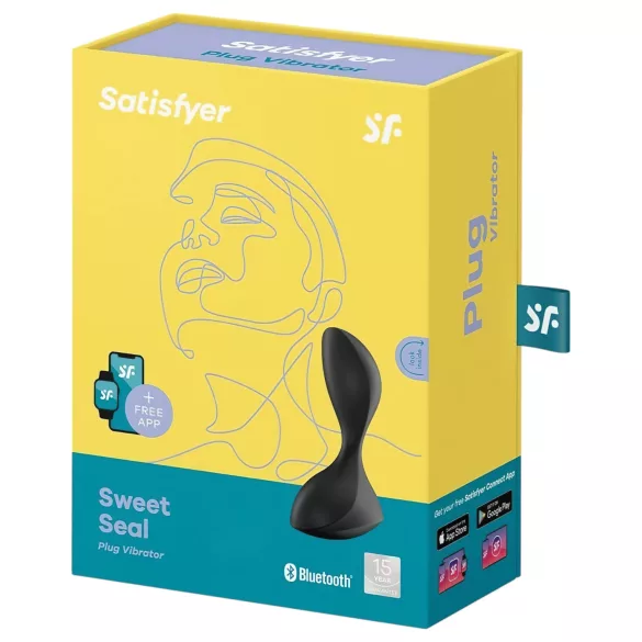 Satisfyer Sweet Seal - programėle valdomas analinis vibratorius (juodas)