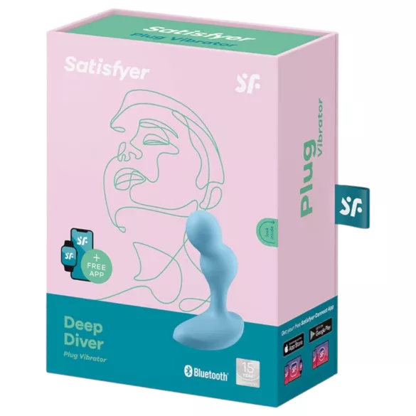 Satisfyer Deep Diver - analinis vibratorius - išmanusis - mėlynas