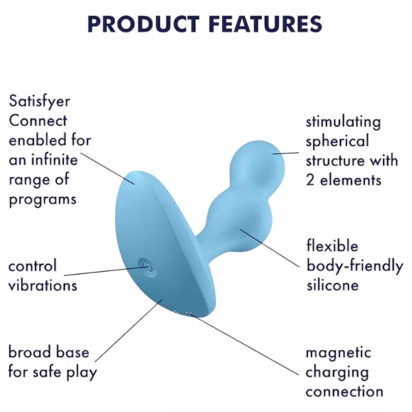 Satisfyer Deep Diver - analinis vibratorius - išmanusis - mėlynas