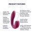 Satisfyer Sunray - įkraunamas 2 in 1 oro pulsacijų vibratorius (raudonas)