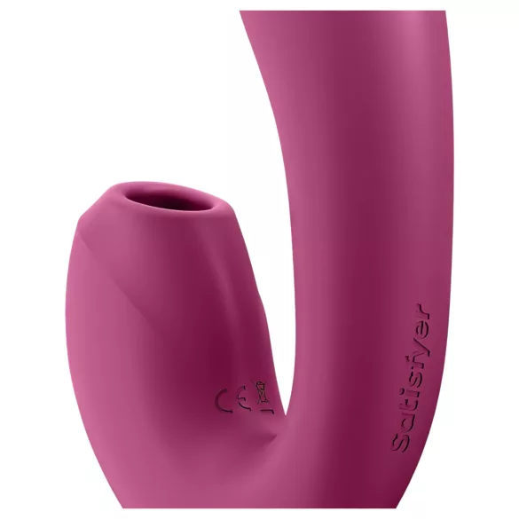 Satisfyer Sunray - įkraunamas 2 in 1 oro pulsacijų vibratorius (raudonas)
