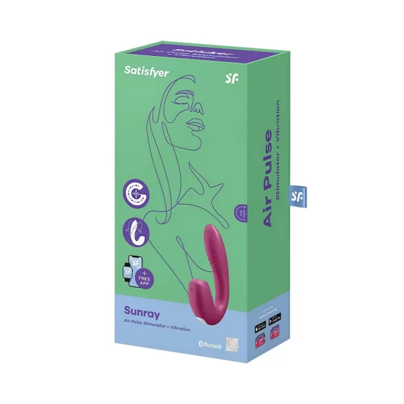 Satisfyer Sunray - įkraunamas 2 in 1 oro pulsacijų vibratorius (raudonas)