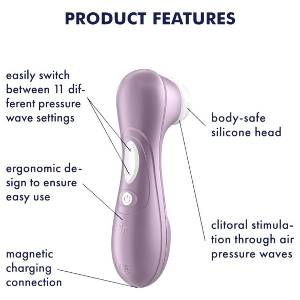 Satisfyer Pro 2 Gen2 - klitorio vakuminis masažuoklis - įkraunamas - violetinis