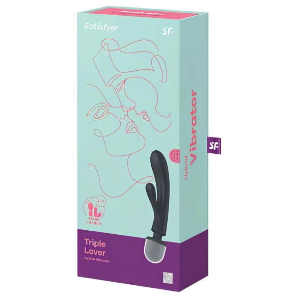 Satisfyer Triple Lover - G taško vibratorius ir masažuoklis - sidabrinis