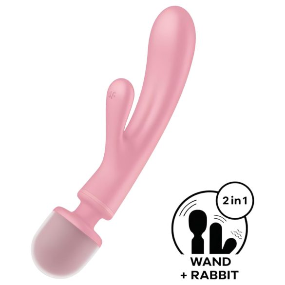 Satisfyer Triple Lover - G taško ir masažuoklis (rožinė)