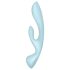 Satisfyer Triple Oh - įkraunamas vibratorius su švelniu klitorio stimuliatoriumi (mėlynas)