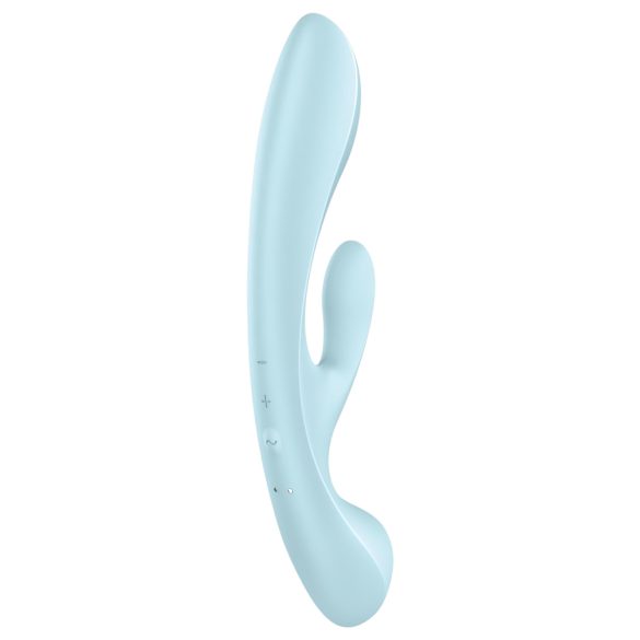 Satisfyer Triple Oh - vibratorius su klitorio atšaka - įkraunamas - mėlynas