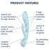 Satisfyer Triple Oh - įkraunamas vibratorius su švelniu klitorio stimuliatoriumi (mėlynas)