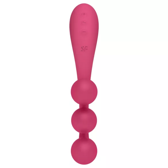 Satisfyer Tri Ball 1 - daugiafunkcis vibratorius - įkraunamas - raudonas