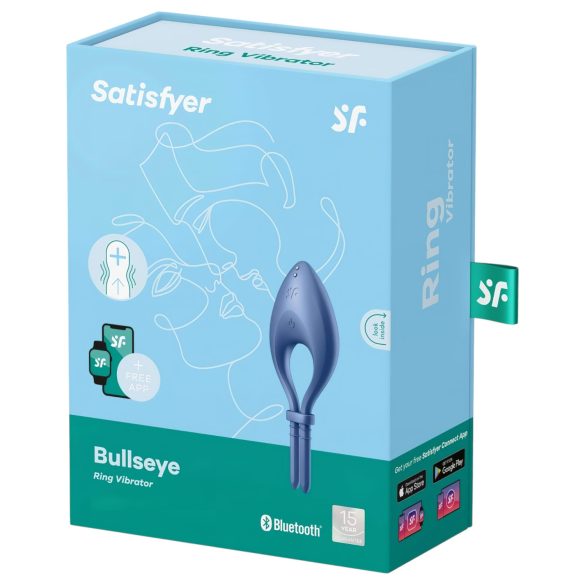 Satisfyer Bullseye - išmanus vibruojantis penio žiedas - mėlynas