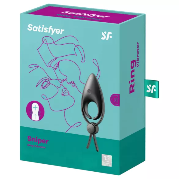 Satisfyer Sniper - vibruojantis penio žiedas - įkraunamas - juodas
