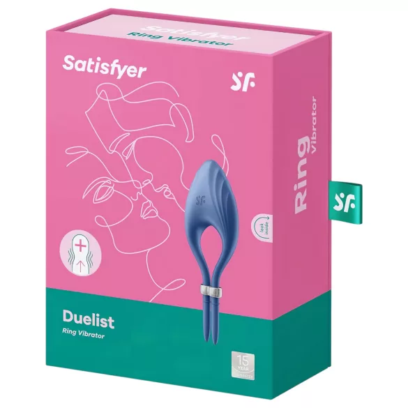 Satisfyer Duelist - vibruojantis penio žiedas - įkraunamas - mėlynas