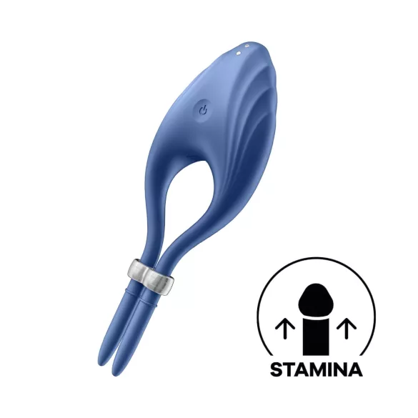 Satisfyer Duelist - vibruojantis penio žiedas - įkraunamas - mėlynas