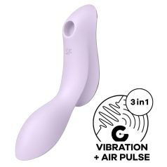   Satisfyer Curvy Trinity 2 - klitorio ir vaginalinis vibratoriaus - purpurinis