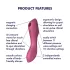 Satisfyer Curvy Trinity 3 - klitorinis oro pulsatorius ir vibratorius - raudonas