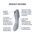 Satisfyer Curvy Trinity 3 - bangų oro 2in1 vibratorius (pilkas)
