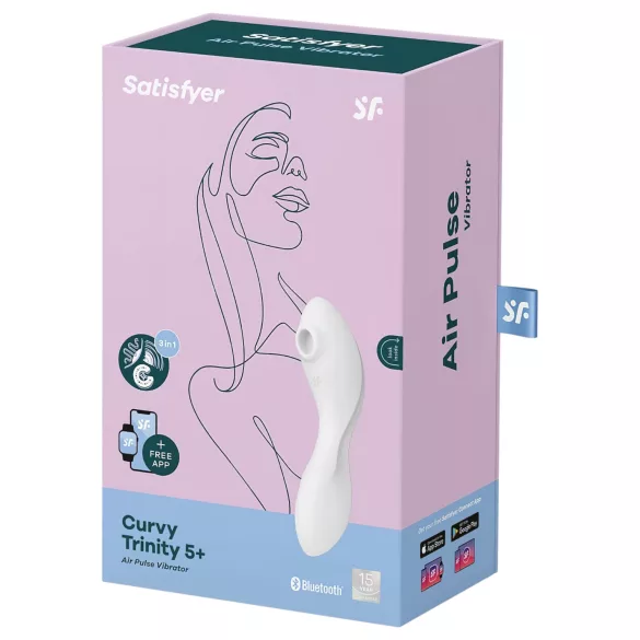 Satisfyer Curvy Trinity 5+ - programėle valdomas 2 viename vibratorius (baltas)