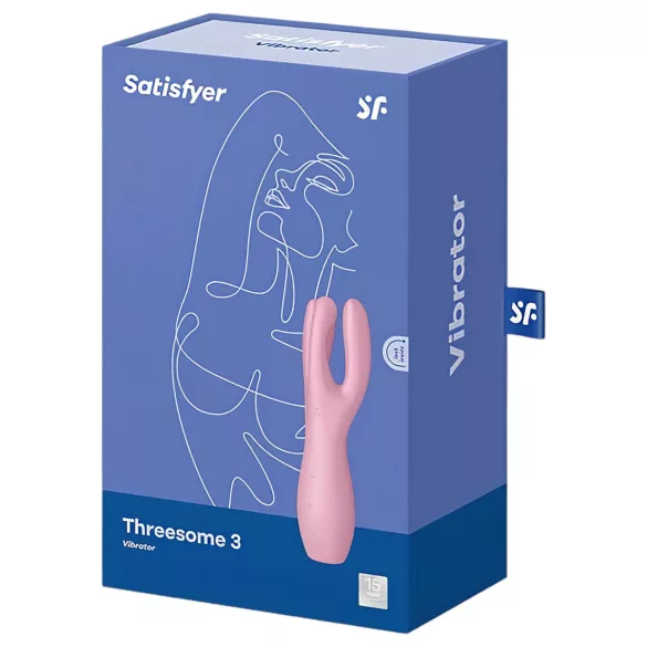 Satisfyer Threesome 3 - klitorio vibratorius - įkraunamas - rožinis