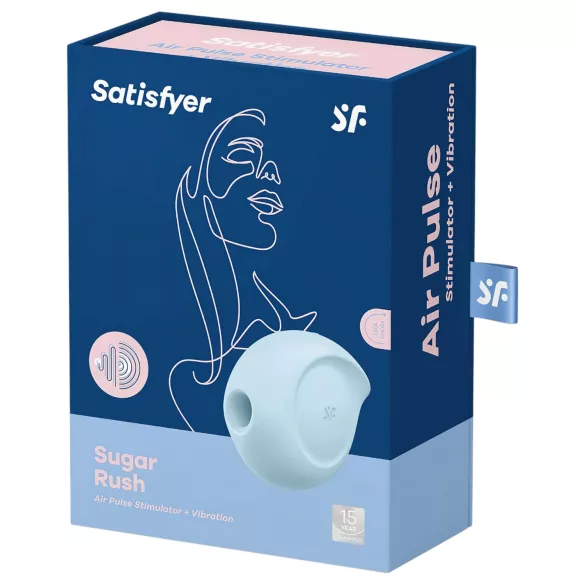 Satisfyer Sugar Rush - klitorio stimuliatorius su oro bangomis - mėlynas