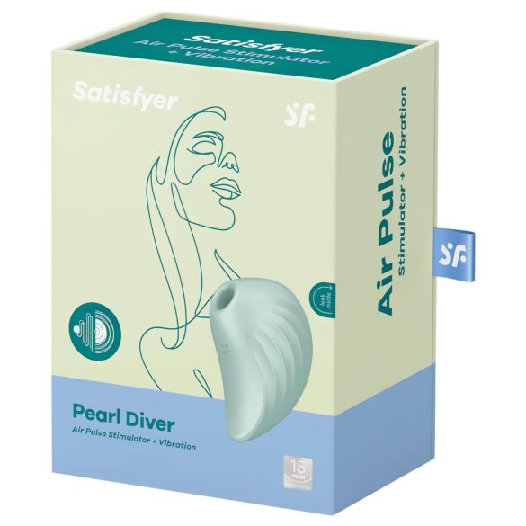 Satisfyer Pearl Diver - klitorinis vibratorių su oro bangomis - mėtų spalvos