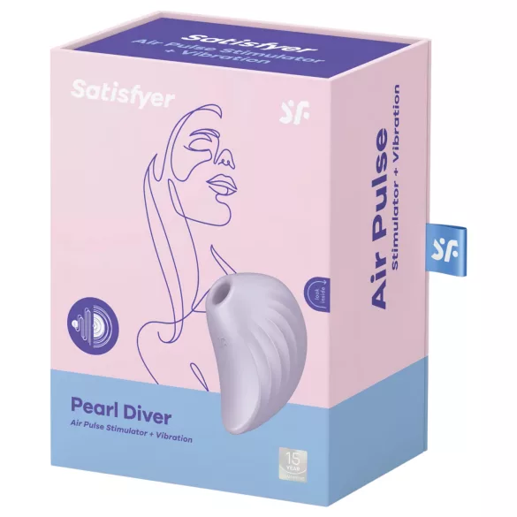 Satisfyer Pearl Diver - klitorio stimuliatorius su oro bangomis - violetinė