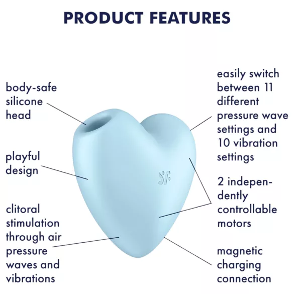 Satisfyer Cutie Heart - klitorinis oro pulsacijų vibratorius