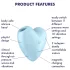 Satisfyer Cutie Heart - klitorinis oro pulsacijų vibratorius