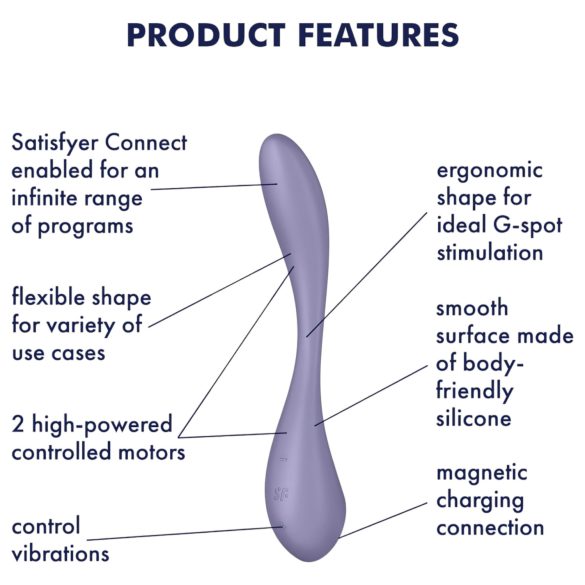 Satisfyer G-spot Flex 5 - G taško vibratorius - lankstus silikoninis