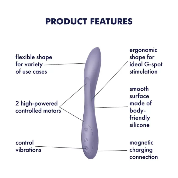 Satisfyer - G taško vibratorius - lankstus, įkraunamas, vandeniui atsparus