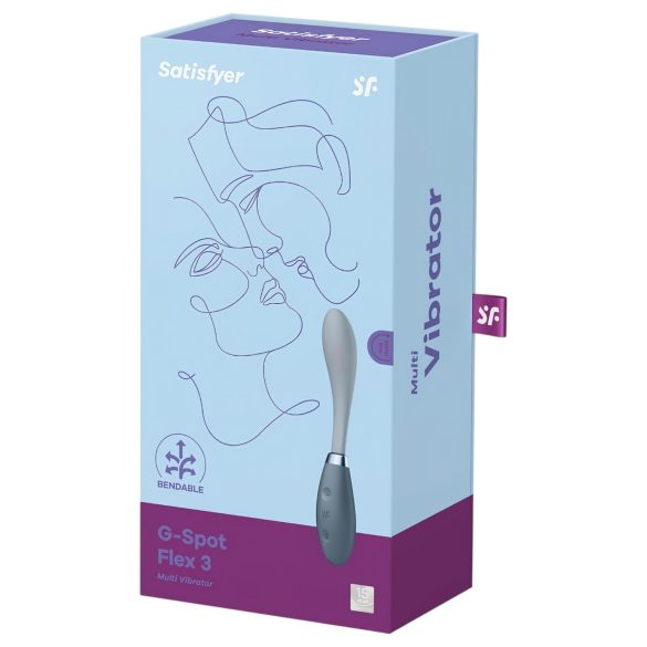 Satisfyer G-Spot Flex 3 - G taško vibratorius - įkraunamas - pilkas