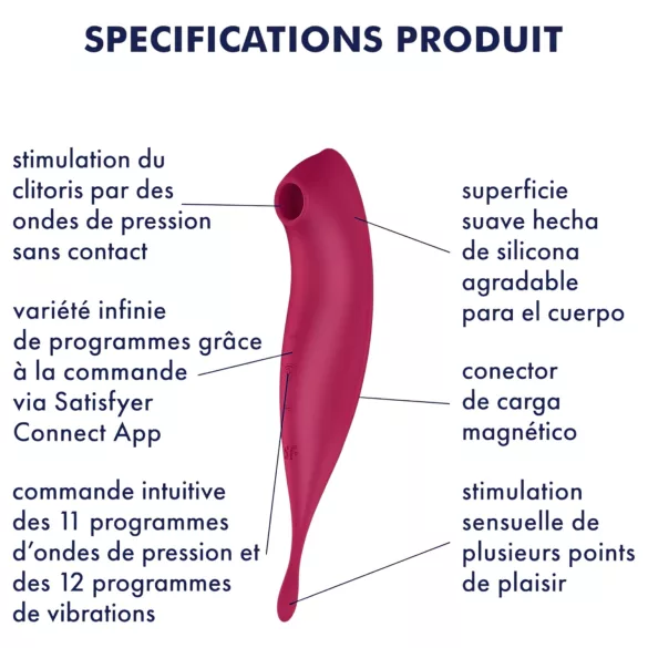 Satisfyer Twirling Pro - programėle valdoma klitorio vibracija (raudona)