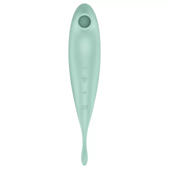 Satisfyer Twirling Pro - programėle valdoma klitorio vibratoriaus lazdelė (mėtinė)