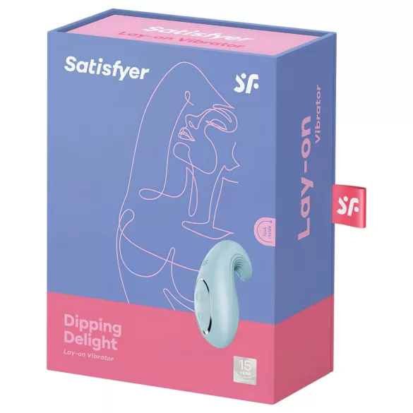Satisfyer Dipping Delight - klitorio vibratorius su baterija - mėlynas