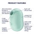 Satisfyer Pro To Go 2 - įkraunamas oro bangų klitorio stimuliatorius (mėtinė)