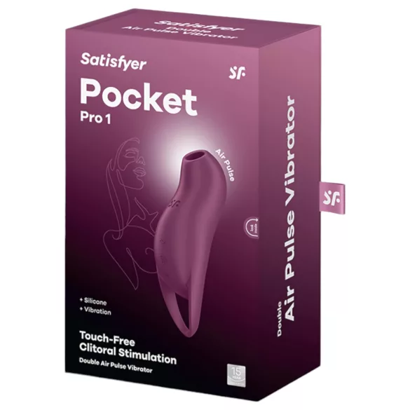 Satisfyer Pocket Pro 1 - klitoriui - oro pulsacijos - įkraunamas - violetinis