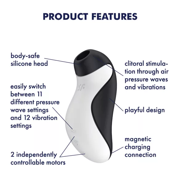 Satisfyer Orca - vandeniui atsparus klitorio stimuliatorius - juodas/baltas