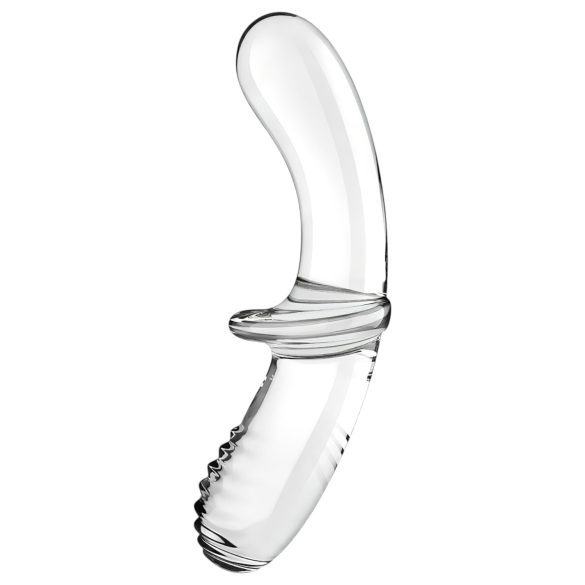 Satisfyer Double Crystal - dvigubas stiklinis dildo - permatomas