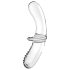 Satisfyer Double Crystal - Dvigubas stiklinis dildo (skaidrus)