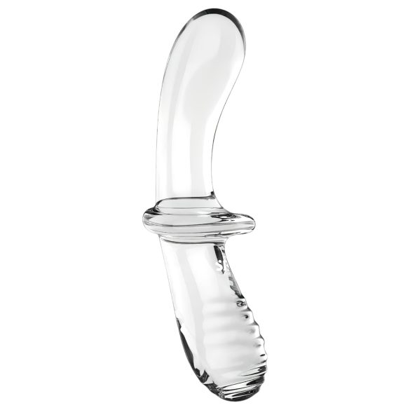 Satisfyer Double Crystal - dvigubas stiklinis dildo - permatomas