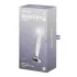 Satisfyer Sparkling Crystal - stiklinis dildo su iškilumais - skaidrus
