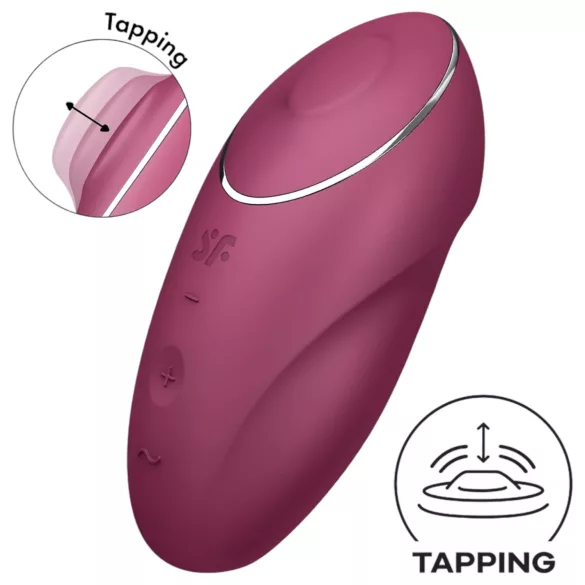 Satisfyer Tap & Climax 1 - vibratorius ir klitorio stimuliatorius - raudonas