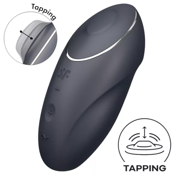 Satisfyer Tap & Climax 1 - klitorio vibratorius 2in1 - juodas